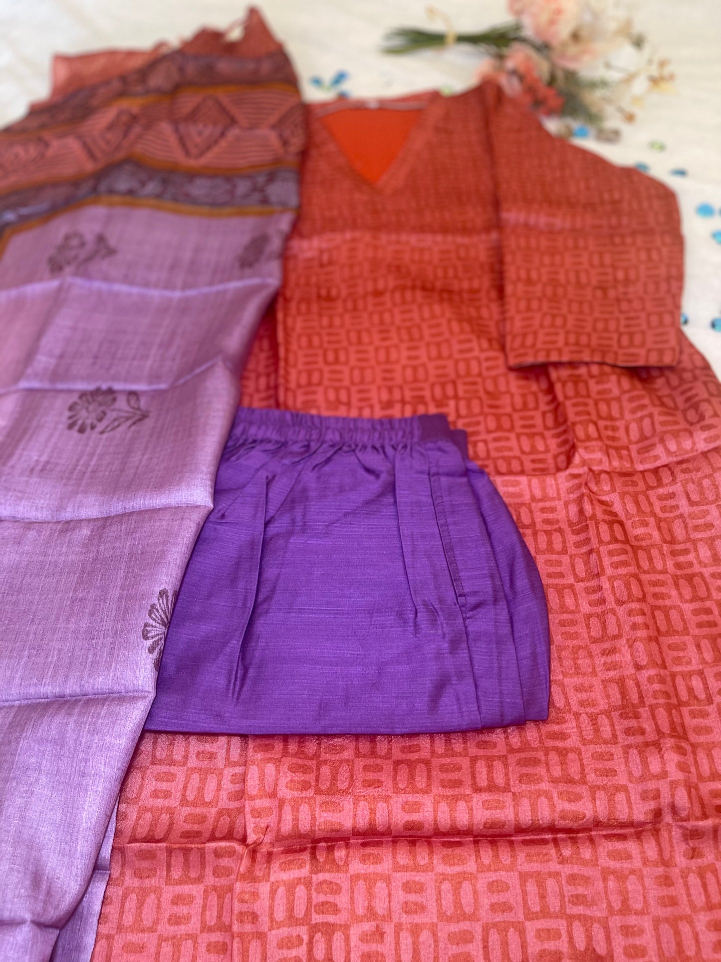 Tussar Silk Salwar Suit Set