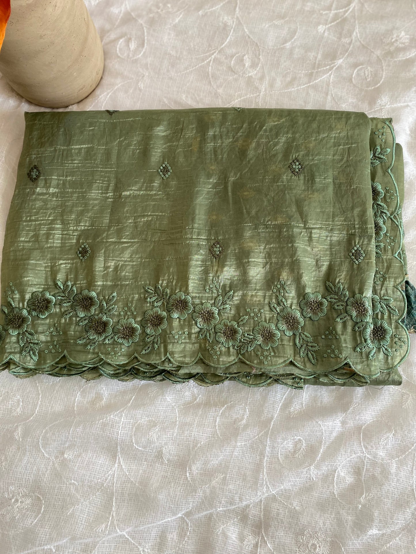 Crushed Organza Saree with Banarasi Weaved Blouse