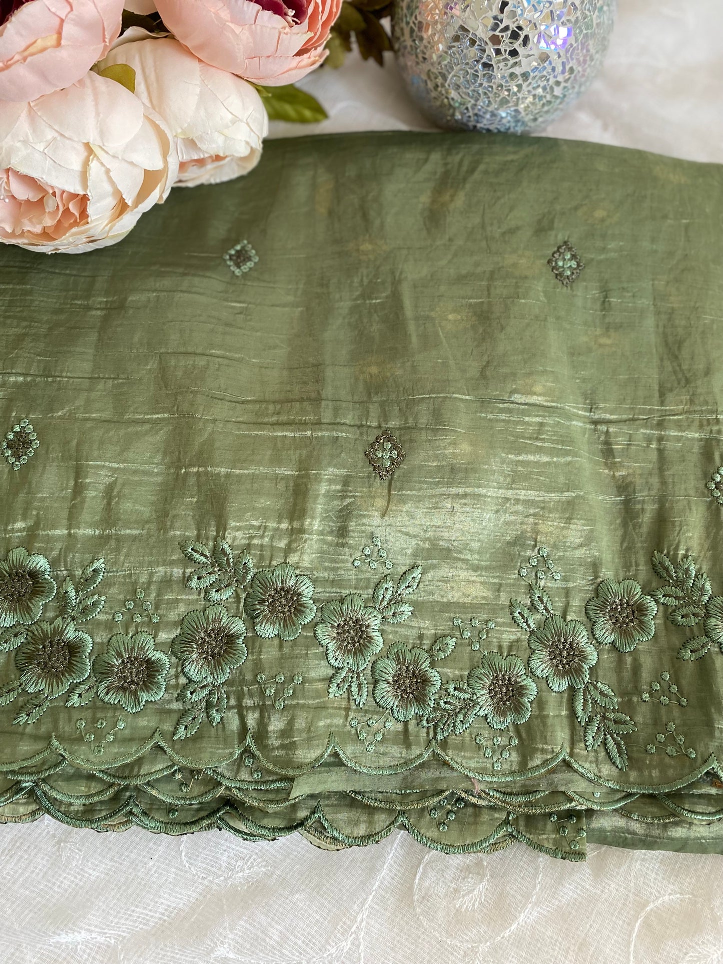 Crushed Organza Saree with Banarasi Weaved Blouse