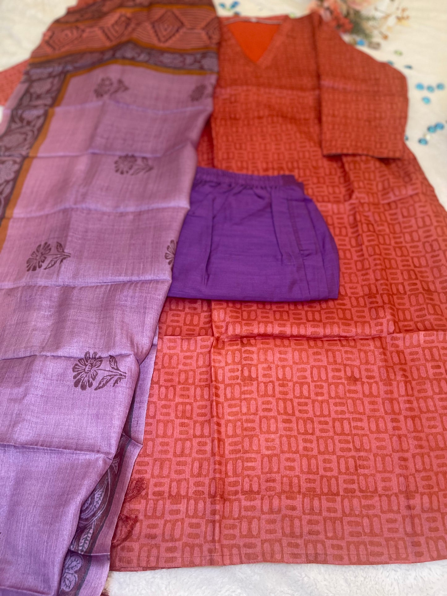 Tussar Silk Salwar Suit Set