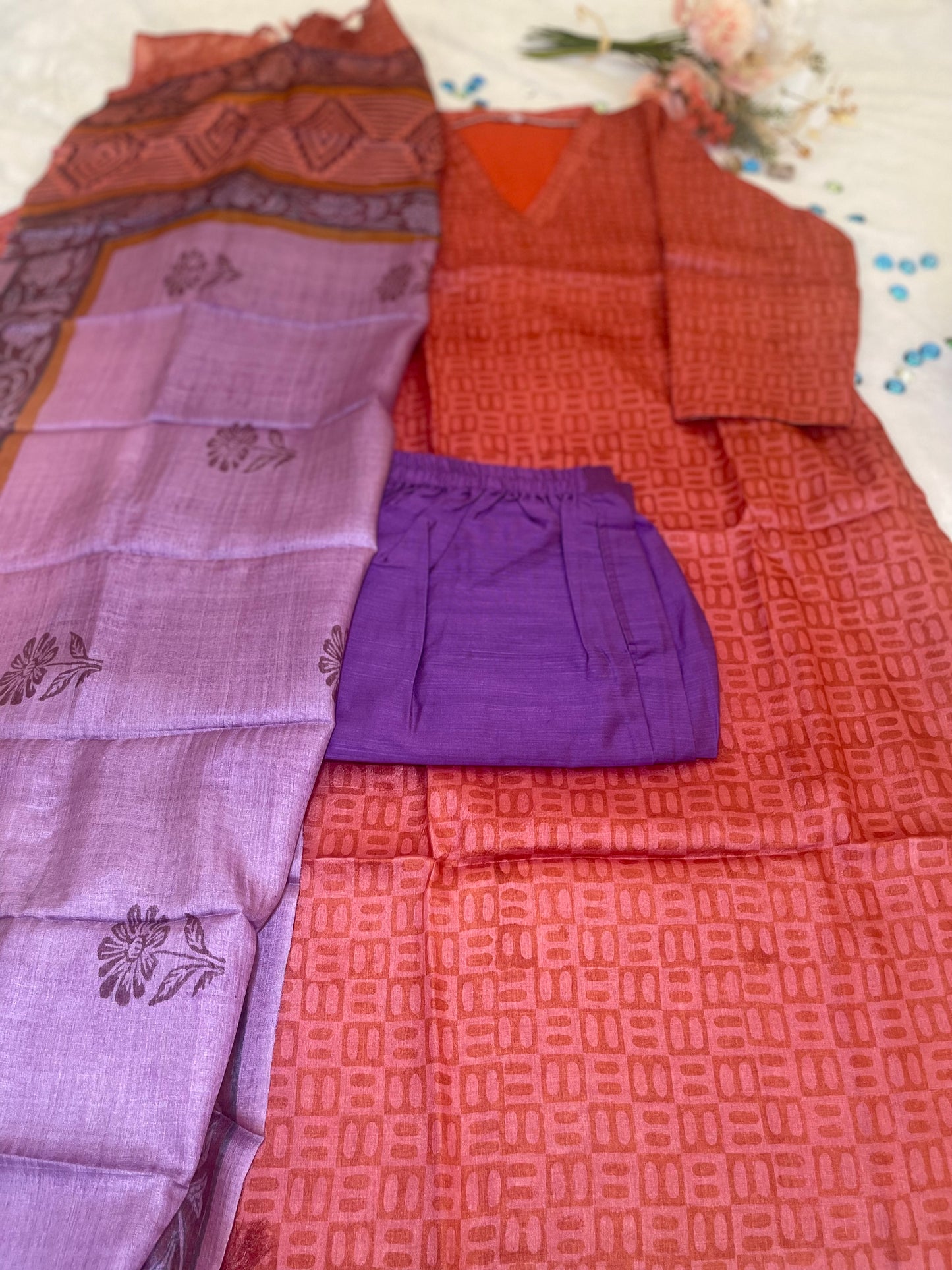 Tussar Silk Salwar Suit Set
