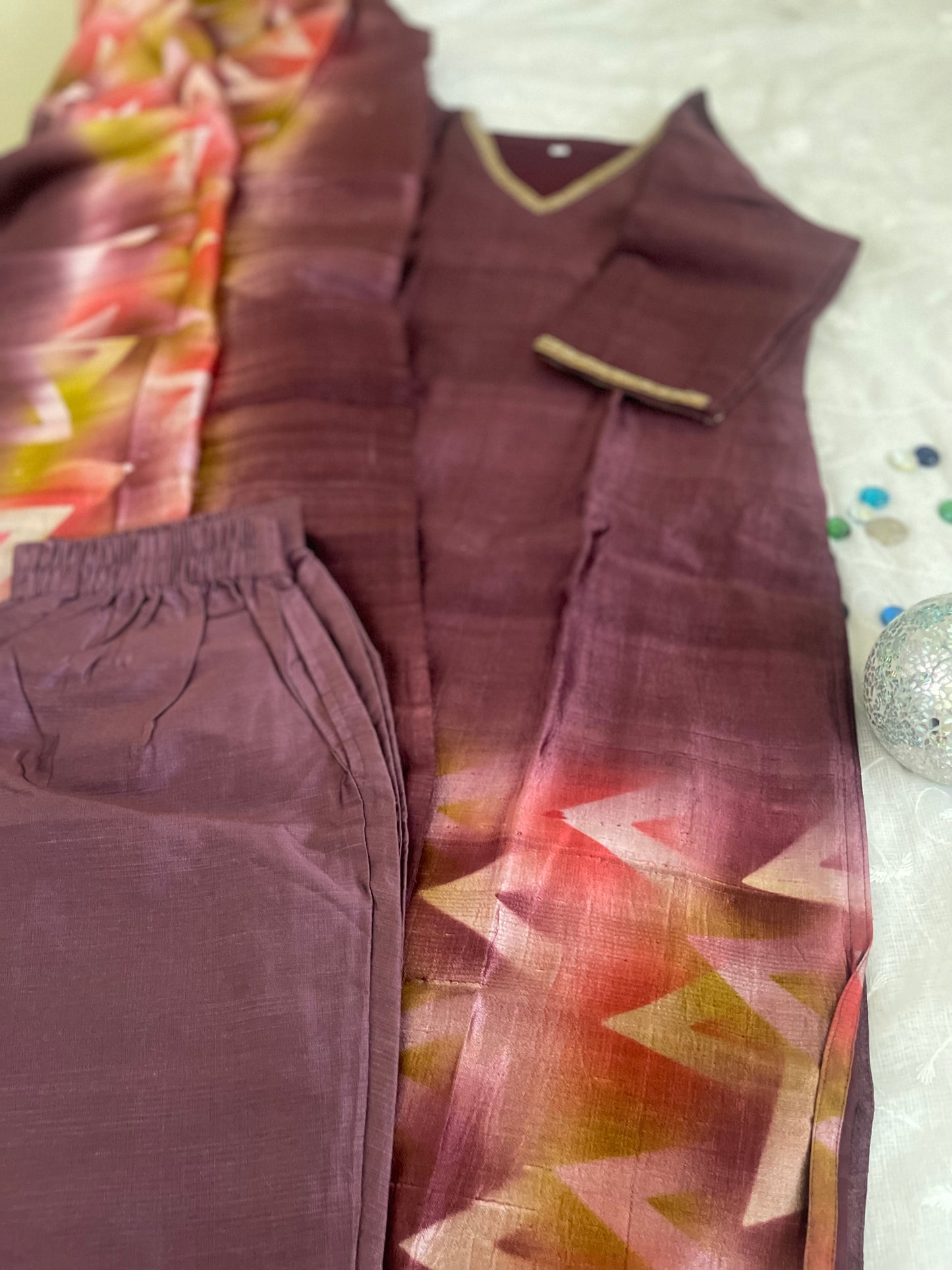 Rose Silk A-line Salwar Set
