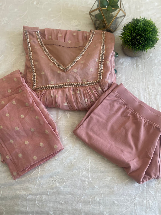 Handworked Pleated Salwar suit set