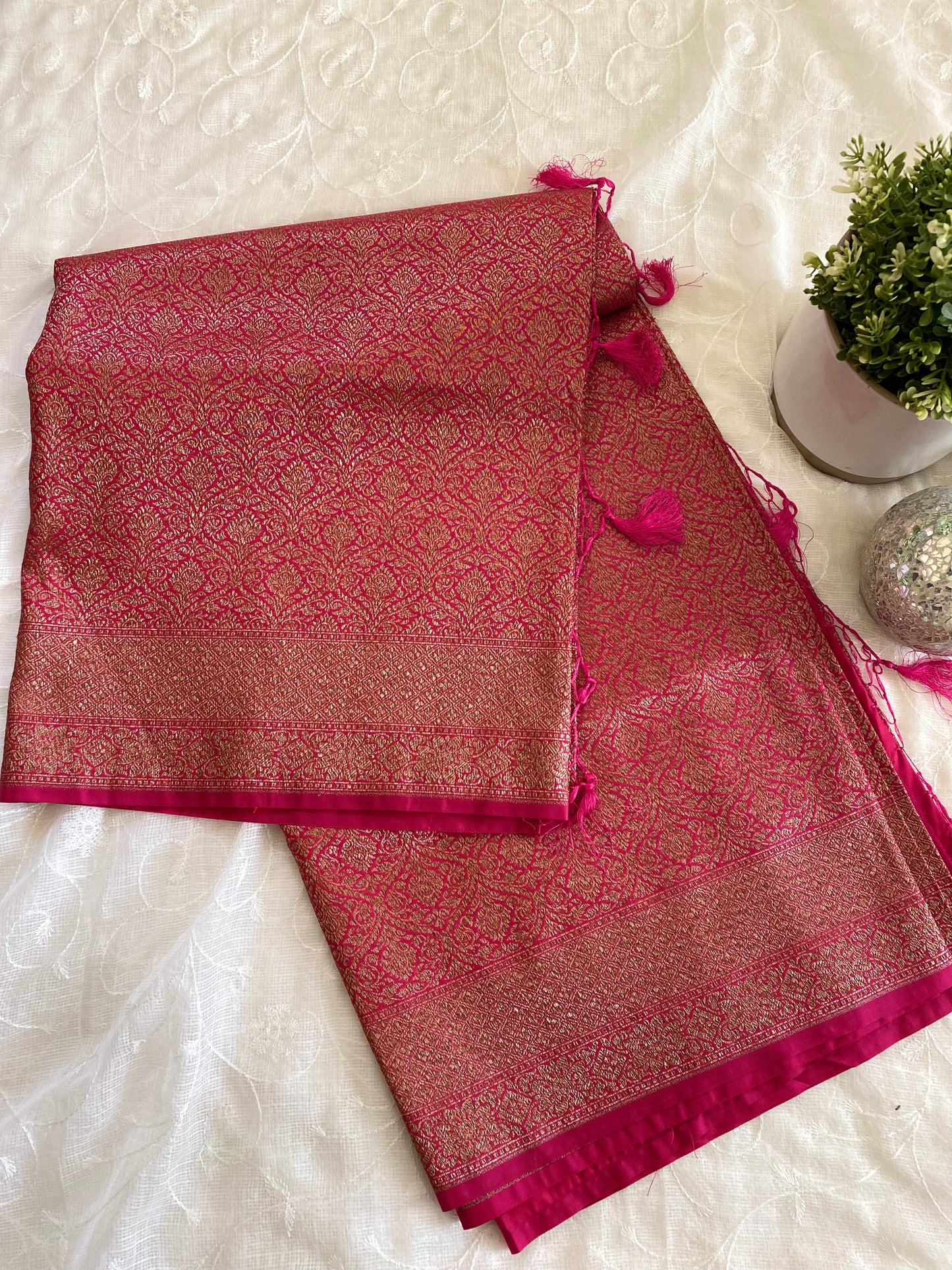 Banarasi Silk Saree with Running Blouse Material