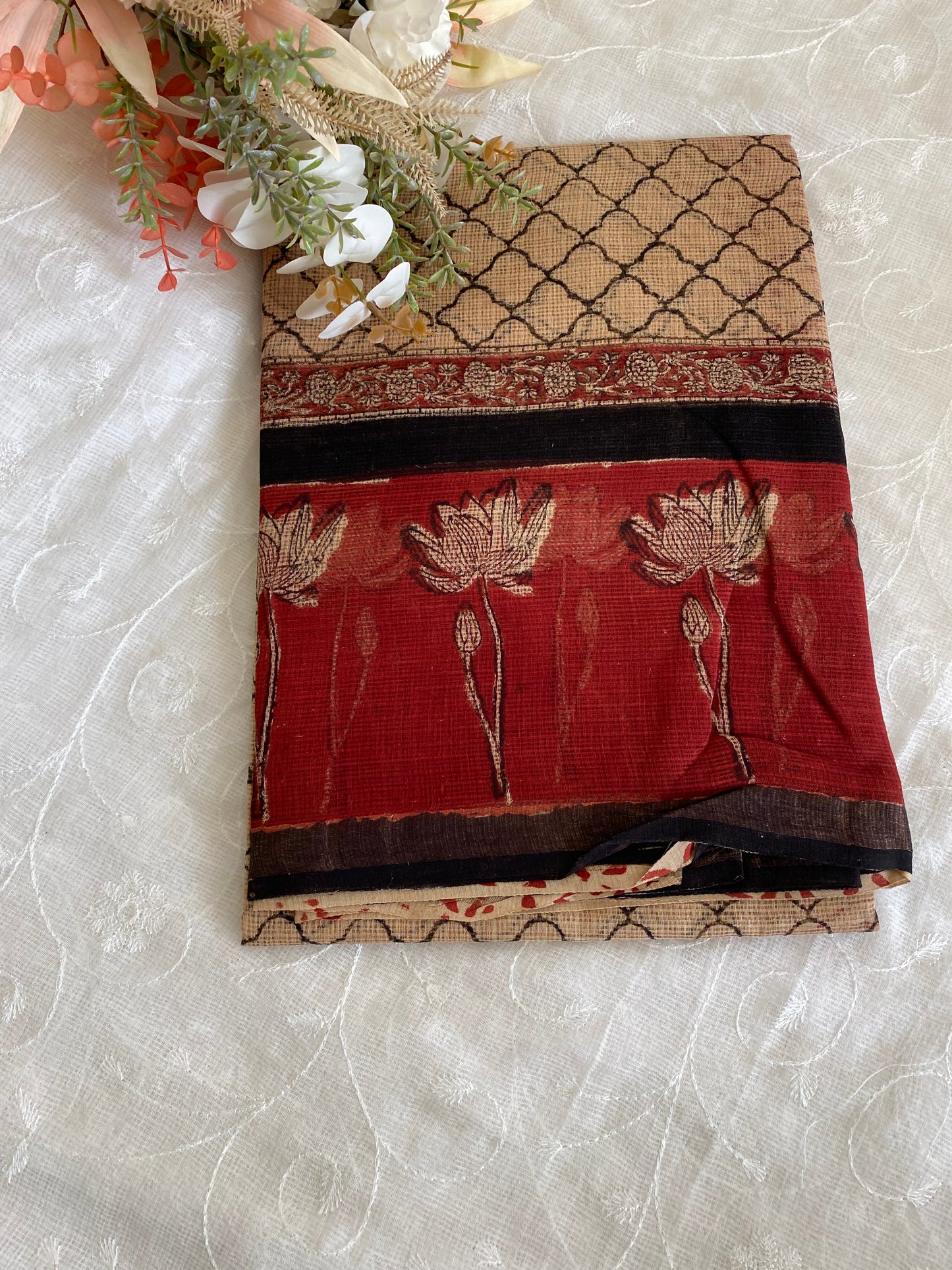 Kota Dorian Cotton Saree With Blouse Material